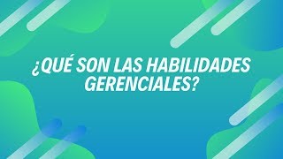 ¿Qué son las Habilidades Gerenciales [upl. by Tierell571]