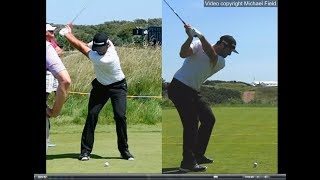 Jon Rahm golf swing  Long Iron faceon amp downtheline July 2017 [upl. by Ennaer]