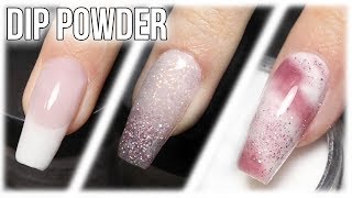 💅 3 DIP POWDER Nail Designs 💗 French Ombre amp Marble [upl. by Eihctir]