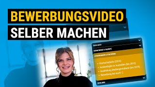 Professionelles Bewerbungsvideo einfach selbermachen  Kostenloses Webtool SchnittProgramm jobimeo [upl. by Winer]