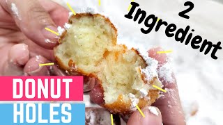 Two Ingredient DONUT HOLES  GREEK yogurt donut recipe [upl. by Axela]