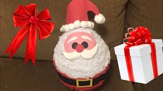 Tutorial de Piñata de Santa Claus 🎅🏼❤️ How to make a santa claus piñata💕 Piñata Navideña🌲 [upl. by Ramey226]