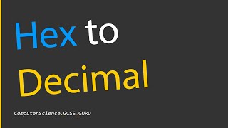 How to convert hexadecimal to decimal [upl. by Amhsirak]