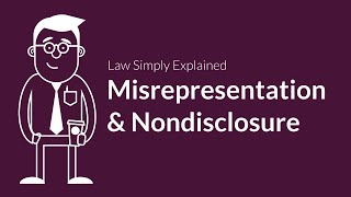 Misrepresentation and Nondisclosure  Contracts  Defenses amp Excuses [upl. by Preciosa627]