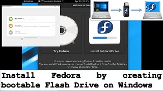 Remove Windows and Install Fedora using flash drive [upl. by Jonis693]