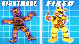 Fixed Vs WITHERED NIGHTMARE Animatronics [upl. by Elleral]