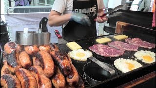 Beef and Sausages from Argentina Huge Sandwiches London Street Food [upl. by Shel]