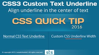 How to create custom css underline less than width of headline  CSS3 Quick Tip 2016  Youtube [upl. by Sig872]