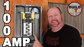 How to install a main breaker panel in a garage  Square D Homeline 100 Amp Main Breaker [upl. by Icul]