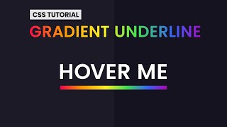 Rainbow Underline Hover Effect  CSS Tutorial [upl. by Enom]