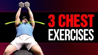 The ONLY 3 Chest Exercises You Need To Build Muscle Dumbbells Only [upl. by Pages313]