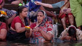 The ghats of the Ganges River in Varanasi India [upl. by Rofotsirk]