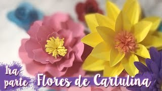 Como hacer flores de cartulina  patrones Parte uno [upl. by Fregger]