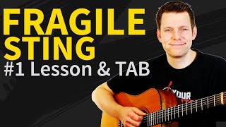 How To Play Fragile Guitar Lesson amp TAB 1 Sting Tutorial [upl. by Nagah]