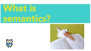 What is semantics [upl. by Airakaz]