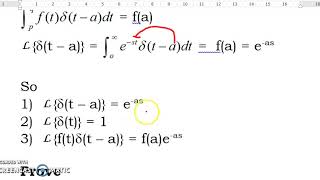 Laplace transform of Dirac Delta function [upl. by Nnyleuqaj]