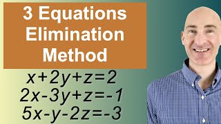 Solving Systems of 3 Equations Elimination [upl. by Ahsiniuq580]