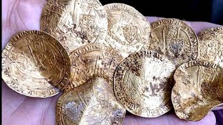 The hambleden Hoard of gold hammered coins found metal detecting uk [upl. by Ilka]