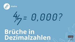 Bruchrechnung Brüche in Dezimalzahlen umwandeln  Mathe [upl. by Glyn]