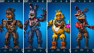 FNAF AR Nightmare Animatronics Jumpscare amp Workshop Animations [upl. by Martella]