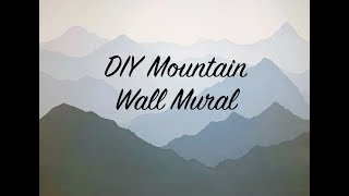 How to Paint a Mountain Mural on your Bedroom or Nursery Wall  DIY Timelapse  Speed Painting [upl. by Frasch]