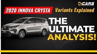 2020 Innova Crysta Facelift Variants Explained  G G Plus GX VX ZX  The Ultimate Analysis [upl. by Eilsehc]