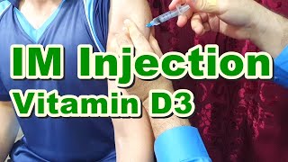 Intramuscular Deltoid Injection of Vitamin D3 Cholecalciferol  BarD  IM  Oral  200000 IU [upl. by Iffar]