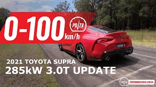 2021 Toyota Supra 285kW 0100kmh amp engine sound [upl. by Ericha]