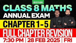 Class 8 Annual Exam  Maths  Chapter 15  Full Chapter Revision  Xylem Class 8 [upl. by Roseanne]