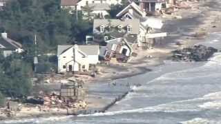 Mantoloking NJ Hurricane Sandy destruction aerials filmed 103112 [upl. by Elfrida]