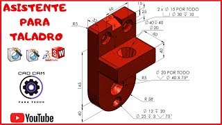 🔩 como utilizar el asistente para taladro solidworks 🔩 [upl. by Enerahs]