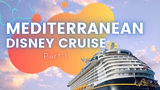 Mediterranean Disney Cruise Part 1  Disney Dream Cabin Tour  Barcelona and Onboarding Day [upl. by Neltiac]