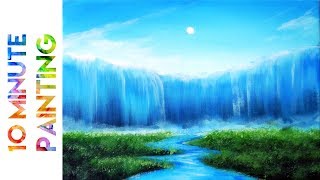 Painting a Waterfall with Acrylics in 10 Minutes [upl. by Linnea]