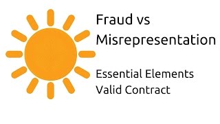 Fraud vs Misrepresentation  Other Essential Elements of a Valid Contract  CA CPT  CS amp CMA [upl. by Wengert]