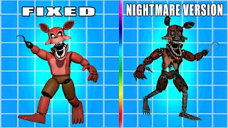 Fixed VS Broken NIGHTMARE FNAF 4 Animatronics SFM FNAF [upl. by Noroj]