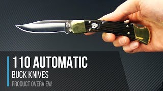 Buck Knives 110 Automatic Back Lock Folder Overview [upl. by Leynwad518]