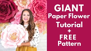 Learn How to Make Giant Paper Rose Flowers Plus Free Pattern  Sweet Red Poppy [upl. by Alica]