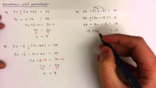 8  Algebra  Ekvationer med parentes [upl. by Joanna]