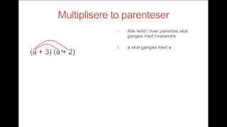 Algebra 3  Multiplikasjon av parenteser [upl. by Moss]