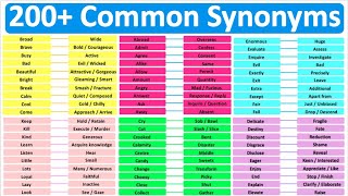 Synonyms Learn 200 Common Synonyms  Improve English Vocabulary [upl. by Okiron]